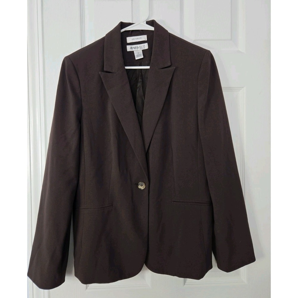 Jones & Co Essentials Blazer Size 12 Brown Single Button